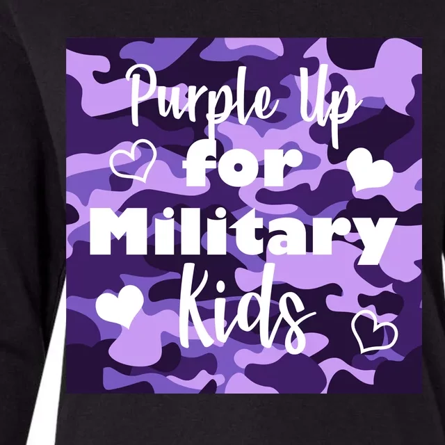 Purple Up For Military Kids Awareness Womens Cotton Relaxed Long Sleeve T-Shirt