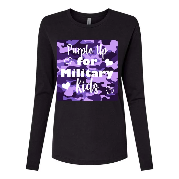 Purple Up For Military Kids Awareness Womens Cotton Relaxed Long Sleeve T-Shirt