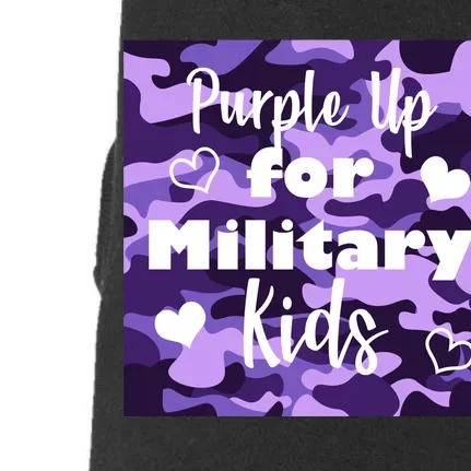 Purple Up For Military Kids Awareness Doggie 3-End Fleece Hoodie