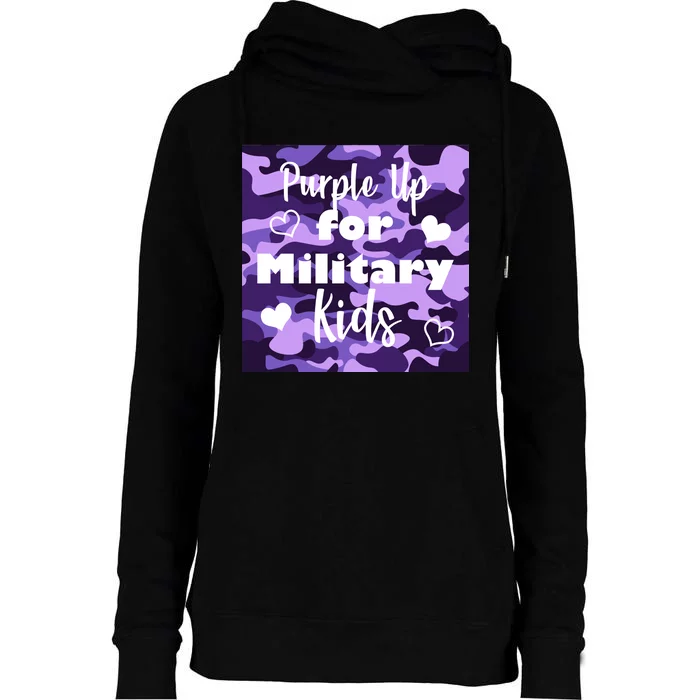 Purple Up For Military Kids Awareness Womens Funnel Neck Pullover Hood