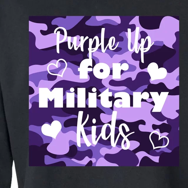 Purple Up For Military Kids Awareness Cropped Pullover Crew