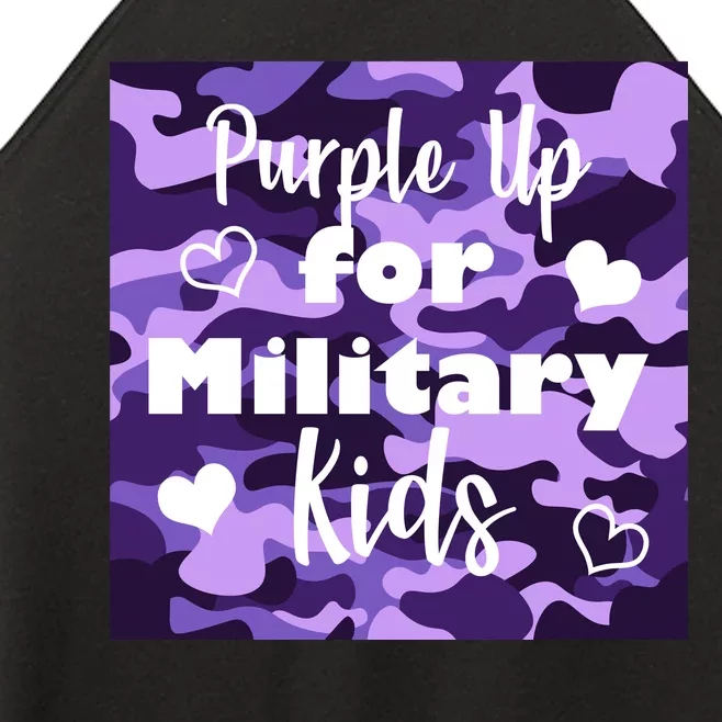 Purple Up For Military Kids Awareness Women’s Perfect Tri Rocker Tank