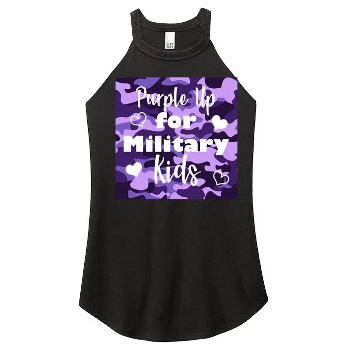 Purple Up For Military Kids Awareness Women’s Perfect Tri Rocker Tank