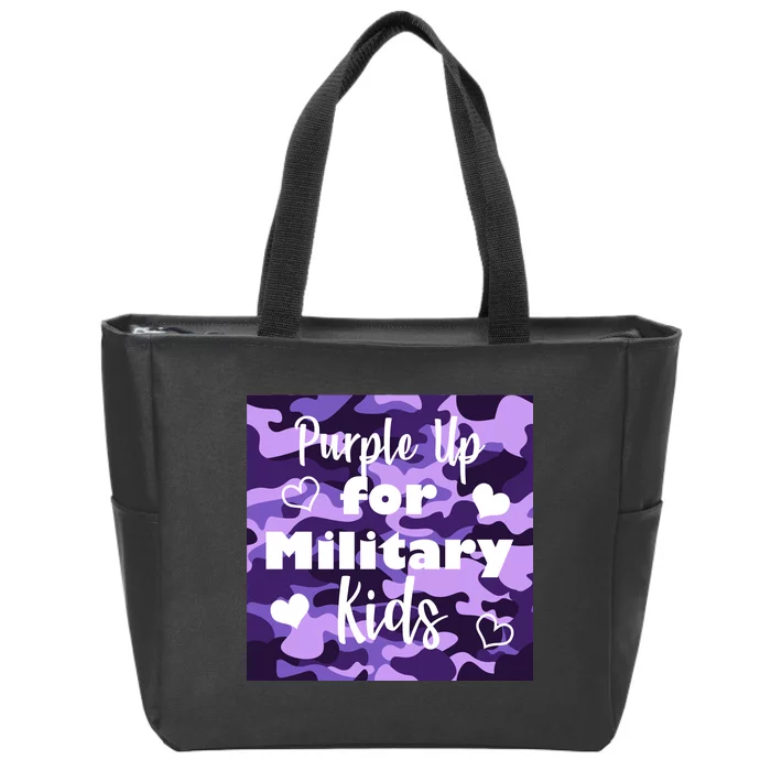 Purple Up For Military Kids Awareness Zip Tote Bag