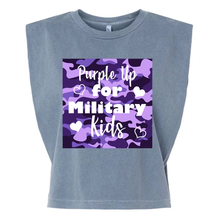 Purple Up For Military Kids Awareness Garment-Dyed Women's Muscle Tee