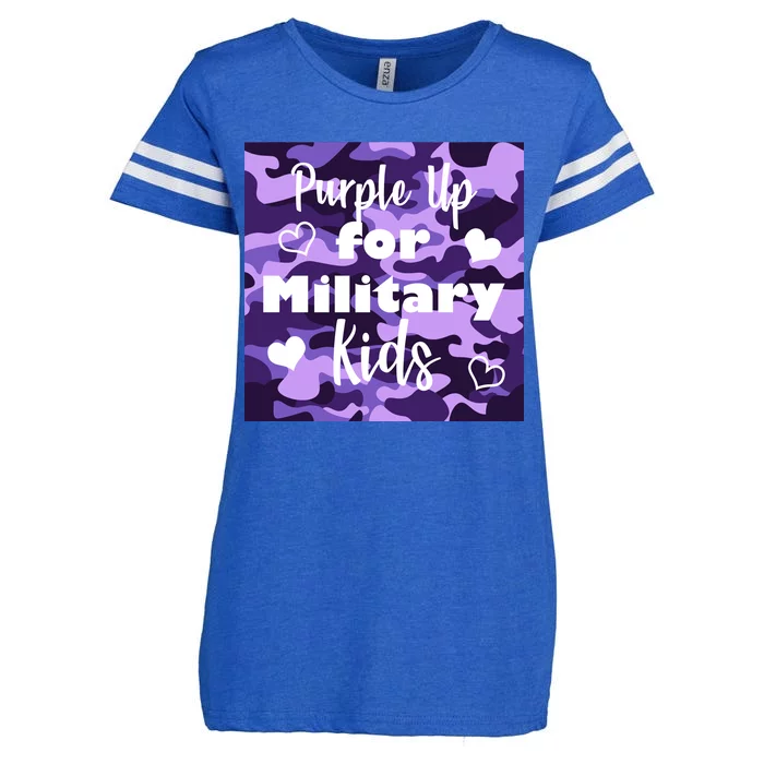 Purple Up For Military Kids Awareness Enza Ladies Jersey Football T-Shirt