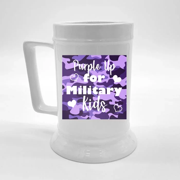 Purple Up For Military Kids Awareness Front & Back Beer Stein