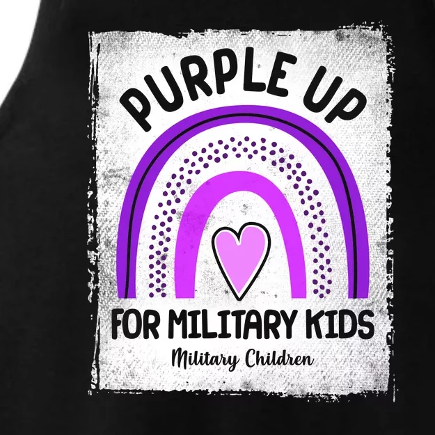 Purple Up For Military Kids Military Children Purple Rainbow Ladies Tri-Blend Wicking Tank