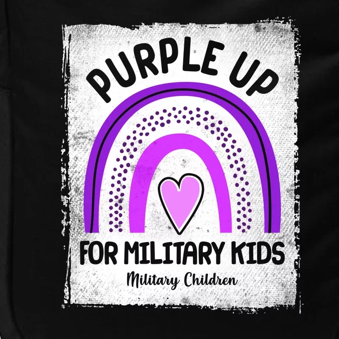 Purple Up For Military Kids Military Children Purple Rainbow Impact Tech Backpack