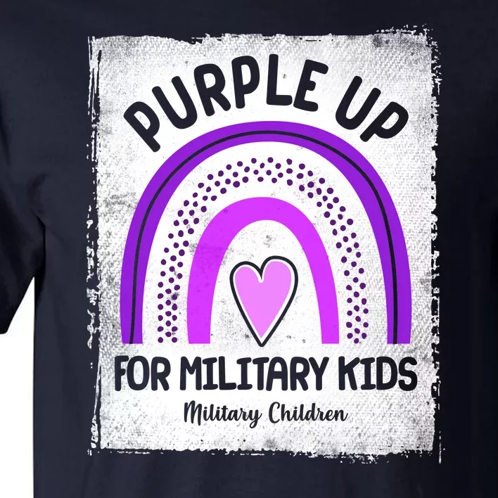 Purple Up For Military Kids Military Children Purple Rainbow Tall T-Shirt