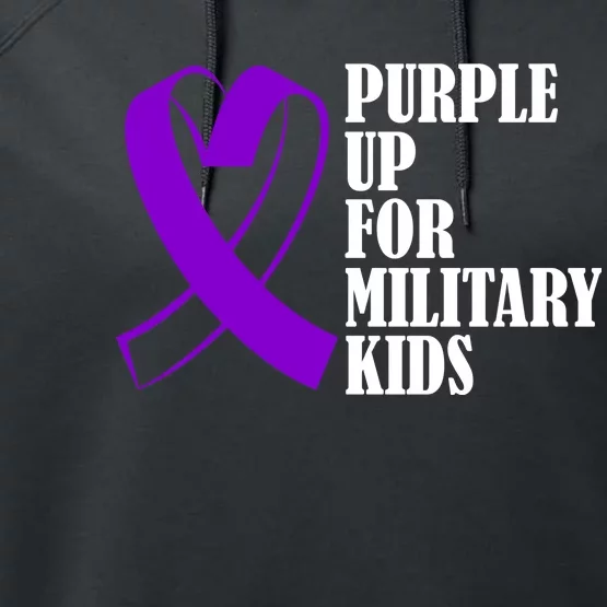 Purple Up For Military Kids Ribbon Performance Fleece Hoodie