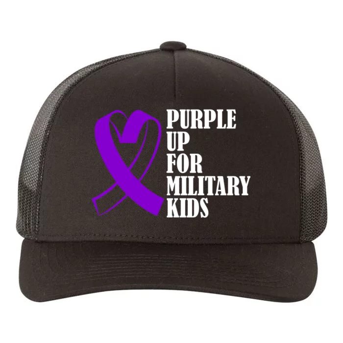 Purple Up For Military Kids Ribbon Yupoong Adult 5-Panel Trucker Hat