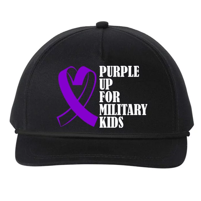 Purple Up For Military Kids Ribbon Snapback Five-Panel Rope Hat