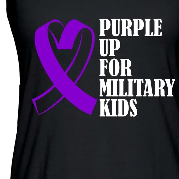 Purple Up For Military Kids Ribbon Ladies Essential Flowy Tank