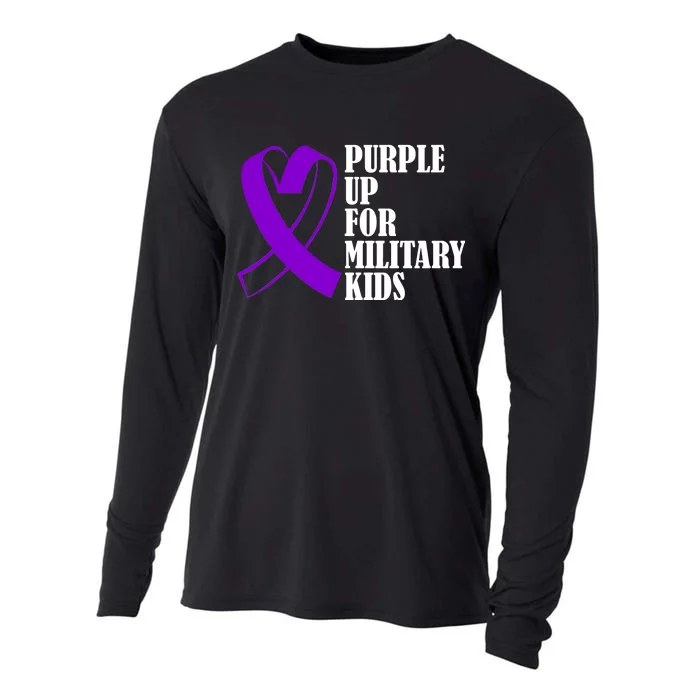 Purple Up For Military Kids Ribbon Cooling Performance Long Sleeve Crew