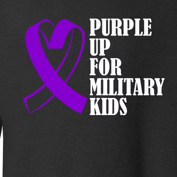 Purple Up For Military Kids Ribbon Toddler Sweatshirt