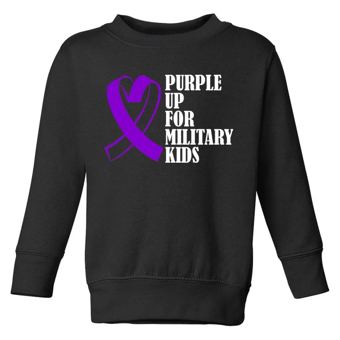 Purple Up For Military Kids Ribbon Toddler Sweatshirt