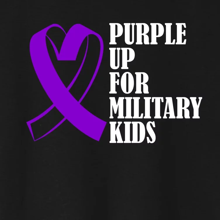 Purple Up For Military Kids Ribbon Women's Crop Top Tee