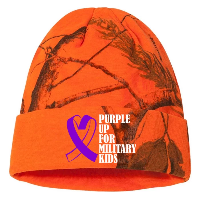 Purple Up For Military Kids Ribbon Kati - 12in Camo Beanie