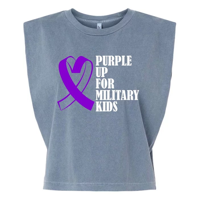 Purple Up For Military Kids Ribbon Garment-Dyed Women's Muscle Tee