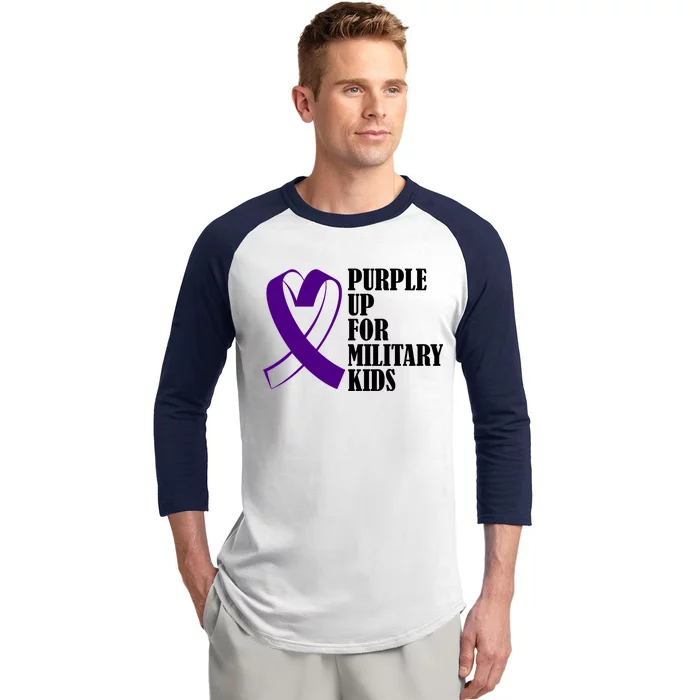 Purple Up For Military Kids Ribbon Baseball Sleeve Shirt