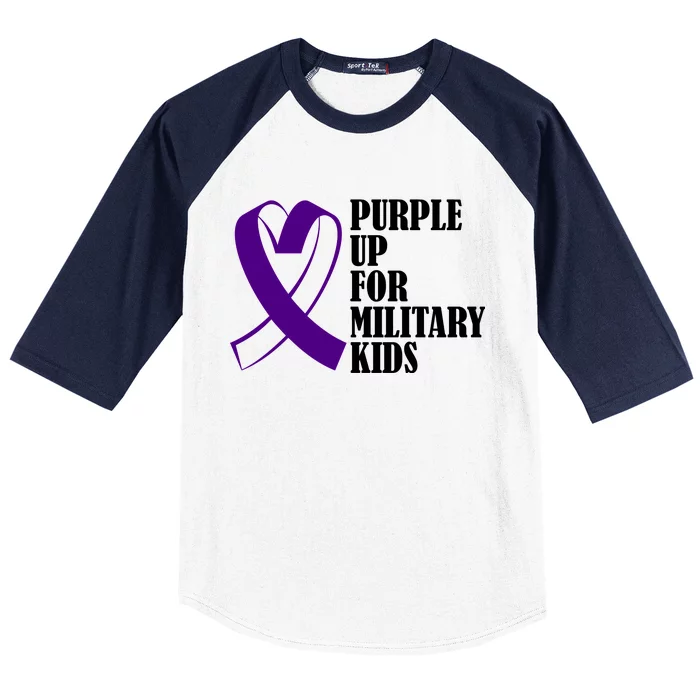 Purple Up For Military Kids Ribbon Baseball Sleeve Shirt