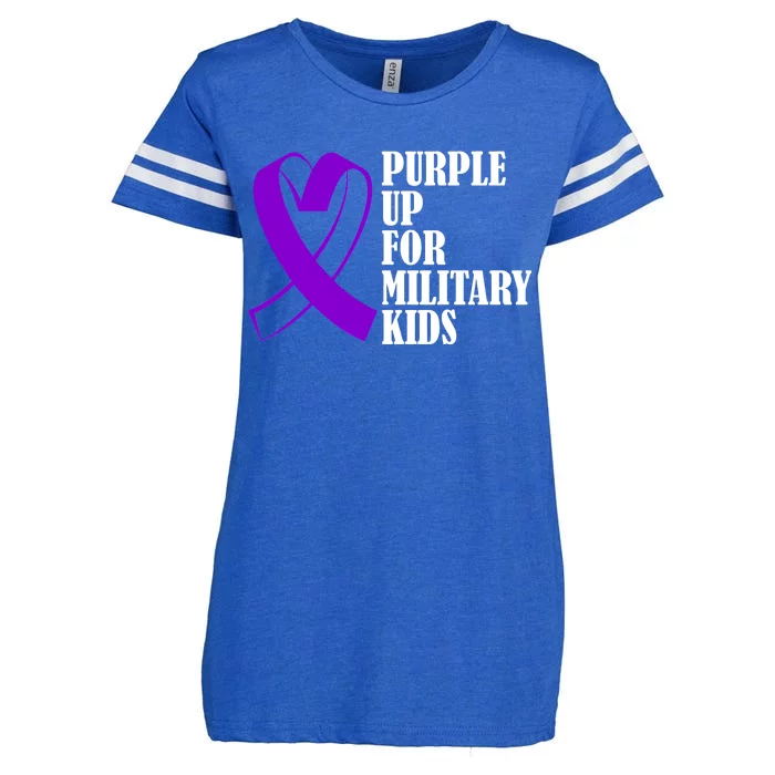 Purple Up For Military Kids Ribbon Enza Ladies Jersey Football T-Shirt