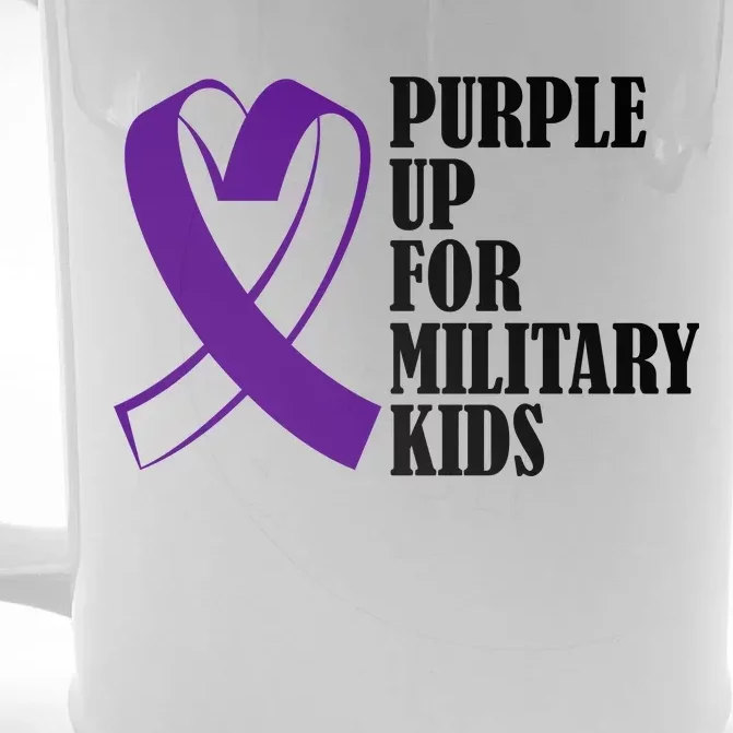 Purple Up For Military Kids Ribbon Front & Back Beer Stein