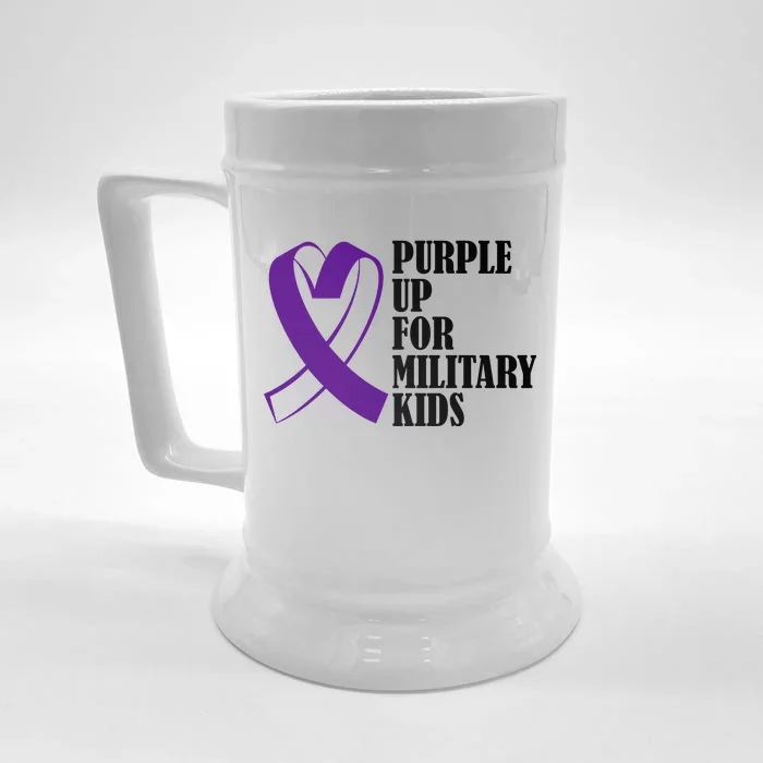 Purple Up For Military Kids Ribbon Front & Back Beer Stein