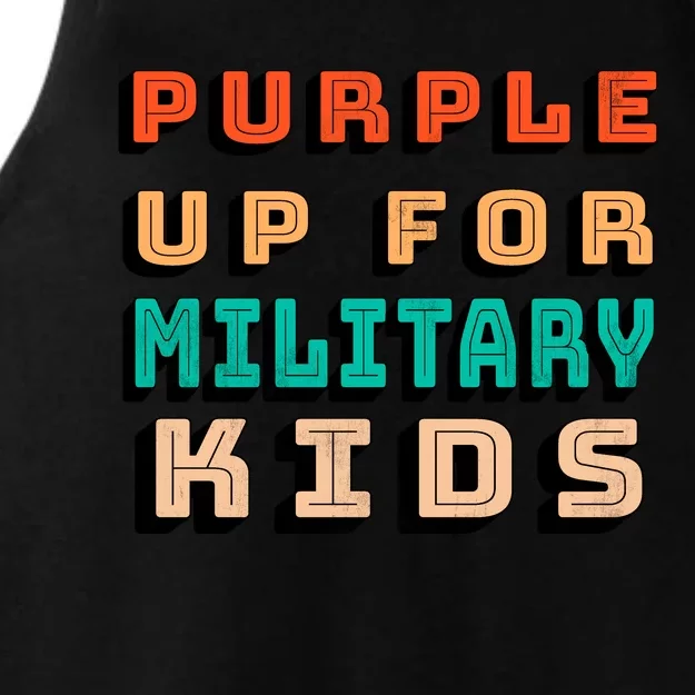 Purple Up For Military Kids Support Ladies Tri-Blend Wicking Tank