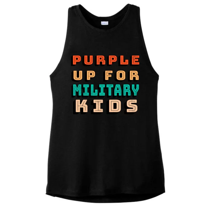 Purple Up For Military Kids Support Ladies Tri-Blend Wicking Tank