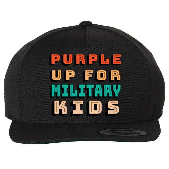 Purple Up For Military Kids Support Wool Snapback Cap