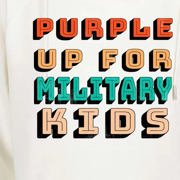 Purple Up For Military Kids Support Womens Funnel Neck Pullover Hood