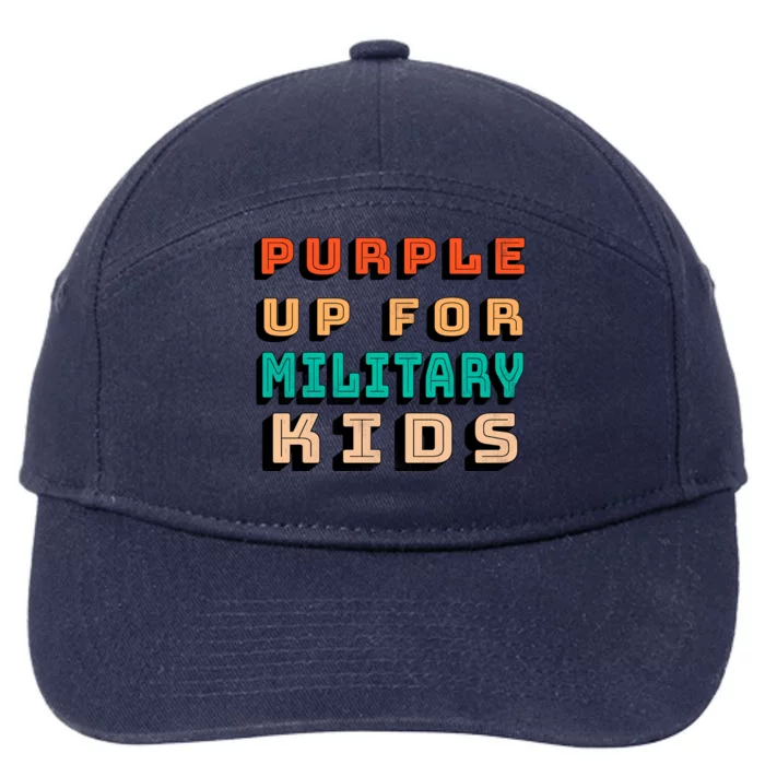 Purple Up For Military Kids Support 7-Panel Snapback Hat