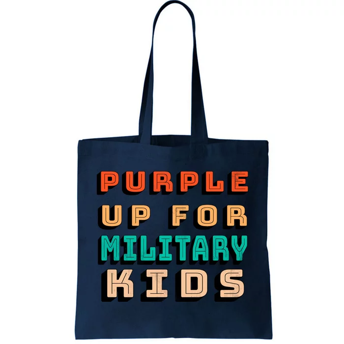 Purple Up For Military Kids Support Tote Bag