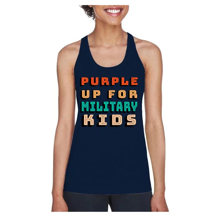 Purple Up For Military Kids Support Women's Racerback Tank