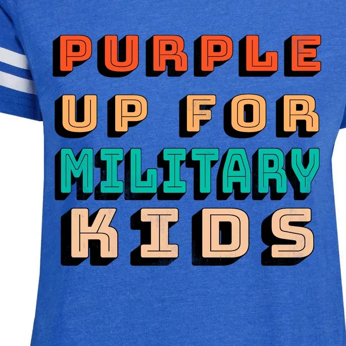 Purple Up For Military Kids Support Enza Ladies Jersey Football T-Shirt