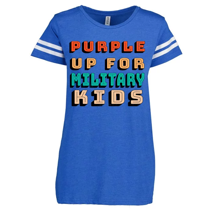 Purple Up For Military Kids Support Enza Ladies Jersey Football T-Shirt