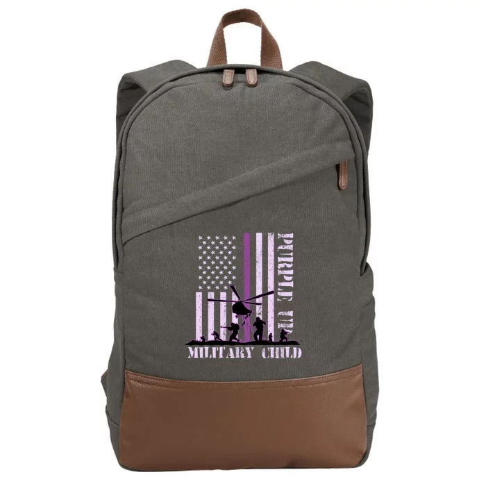 Purple Up Military Child Cotton Canvas Backpack