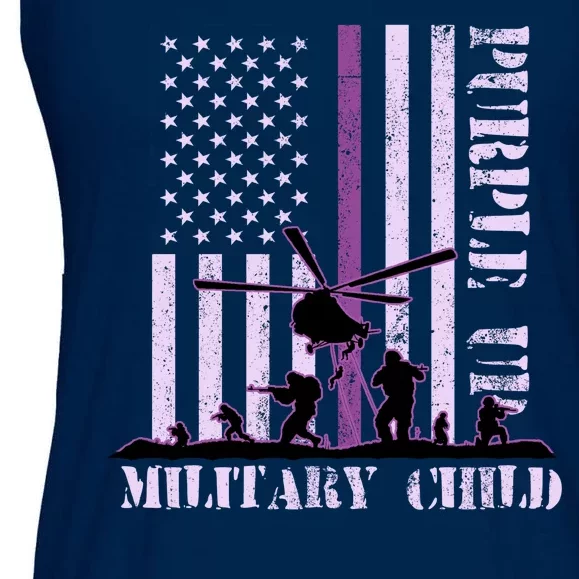 Purple Up Military Child Ladies Essential Flowy Tank