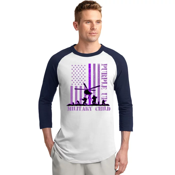 Purple Up Military Child Baseball Sleeve Shirt