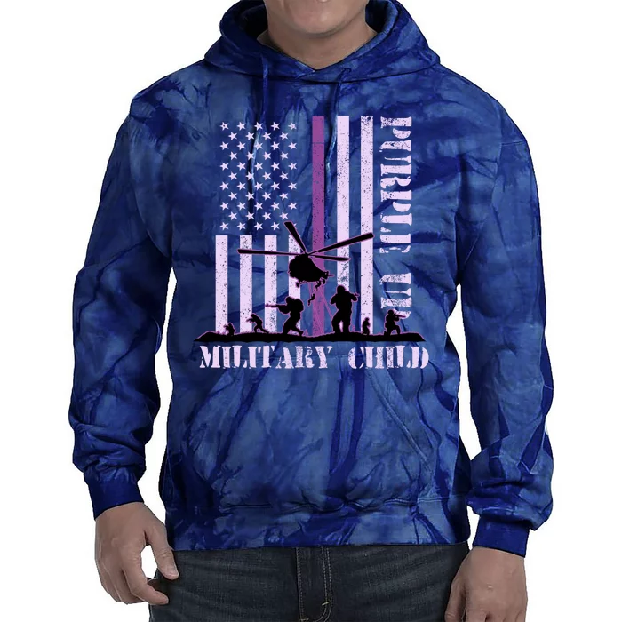 Purple Up Military Child Tie Dye Hoodie