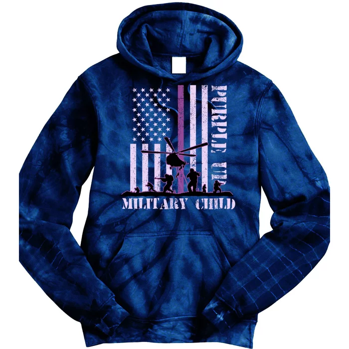 Purple Up Military Child Tie Dye Hoodie