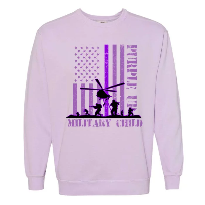 Purple Up Military Child Garment-Dyed Sweatshirt