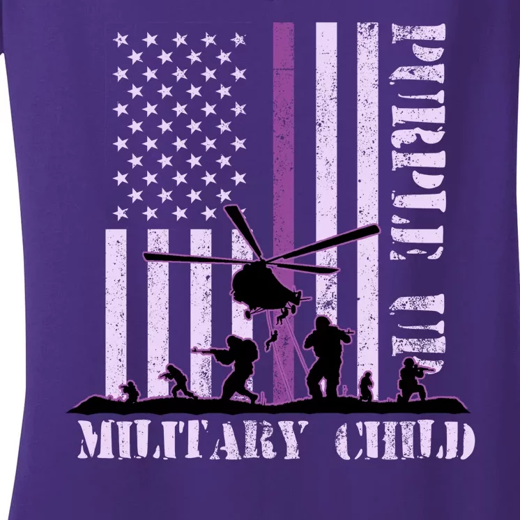 Purple Up Military Child Women's V-Neck T-Shirt