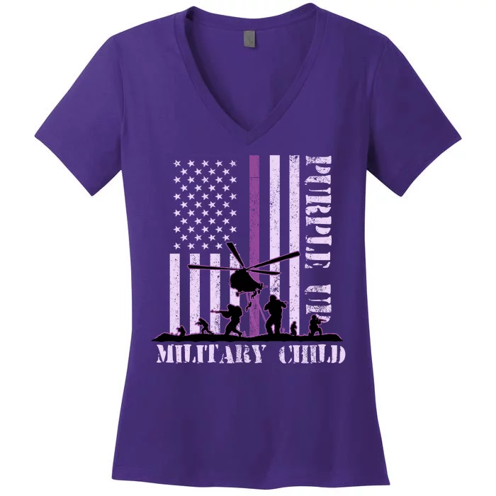 Purple Up Military Child Women's V-Neck T-Shirt