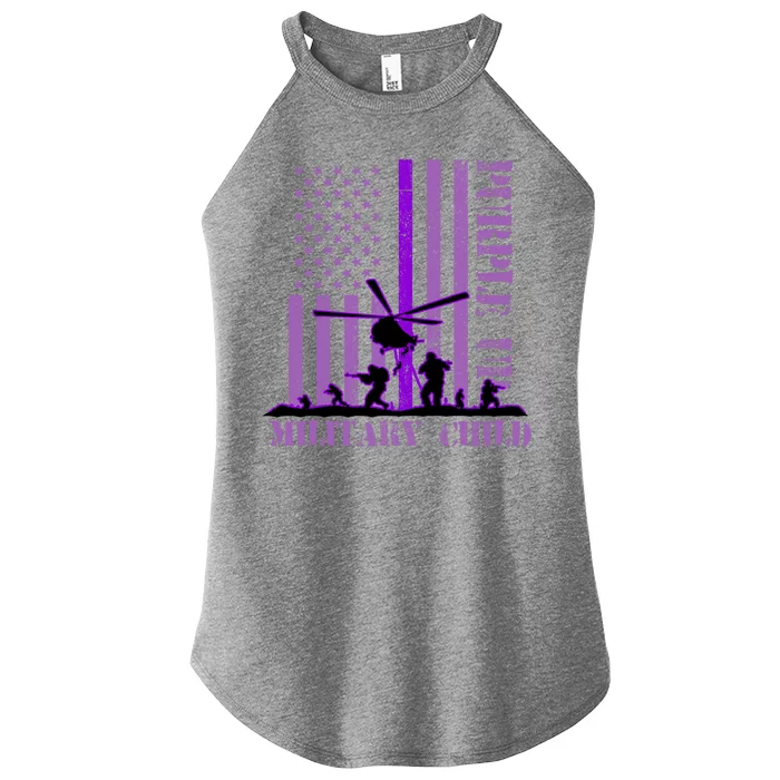 Purple Up Military Child Women’s Perfect Tri Rocker Tank