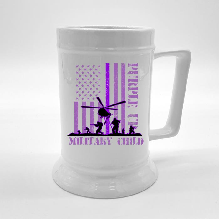 Purple Up Military Child Front & Back Beer Stein