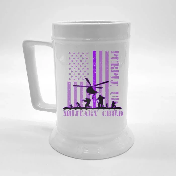 Purple Up Military Child Front & Back Beer Stein