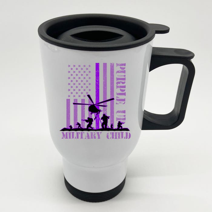 Purple Up Military Child Front & Back Stainless Steel Travel Mug